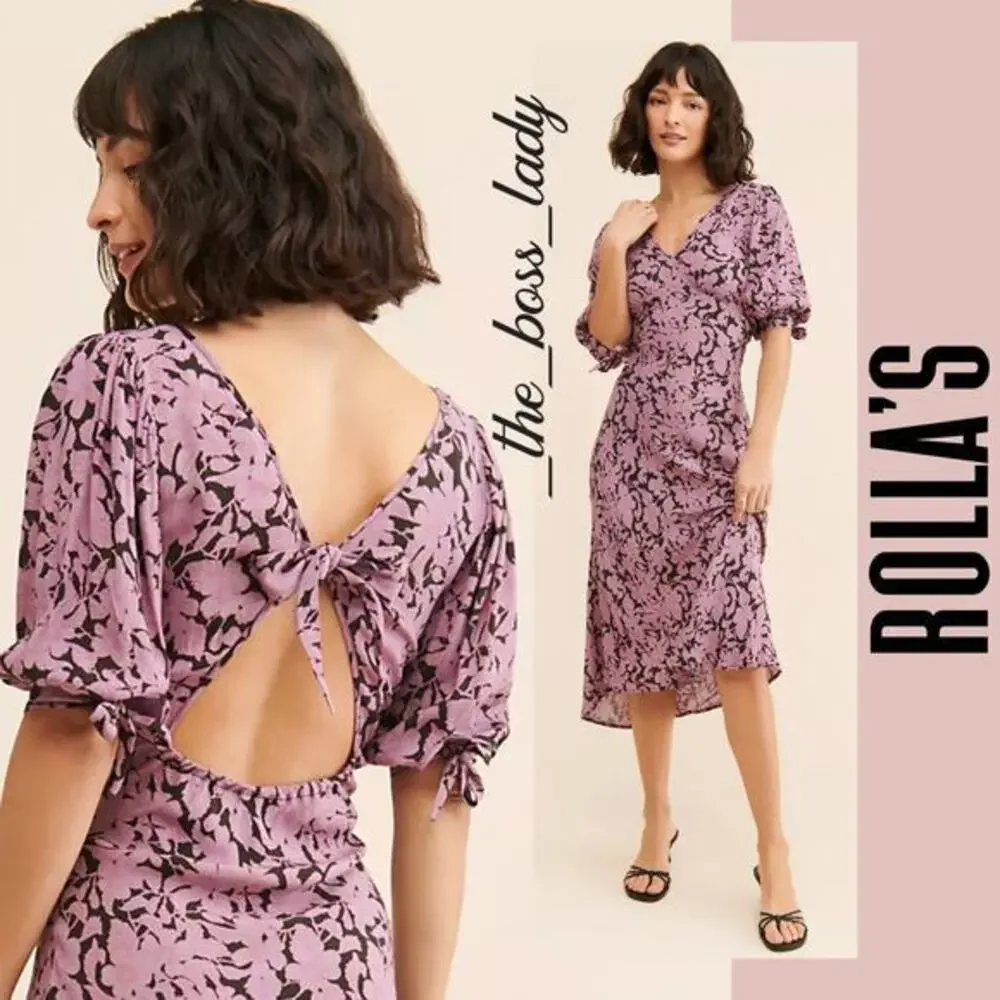 Free People x Rolla's dress midi cutout floral spring summer boho XS